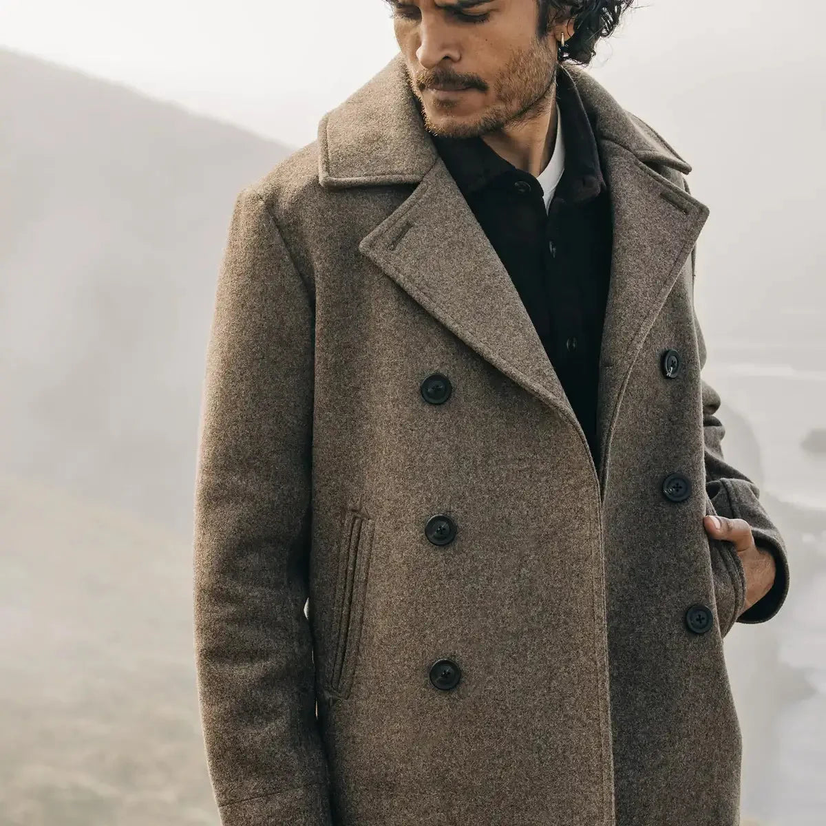 The Mariner Coat - Sable Melton Wool
