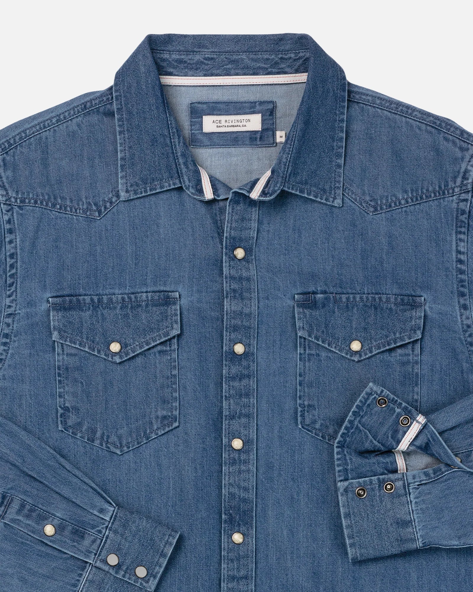 Denim Western Shirt - Medium Wash