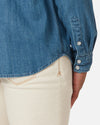 Denim Western Shirt - Medium Wash
