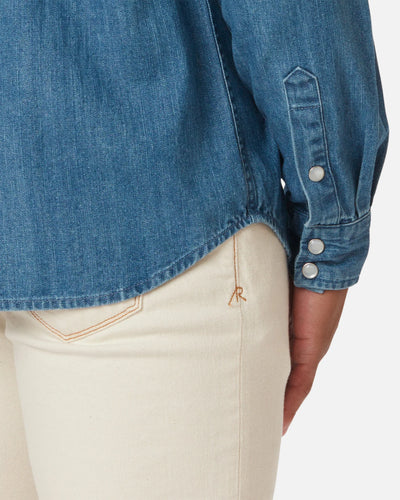 Denim Western Shirt - Medium Wash