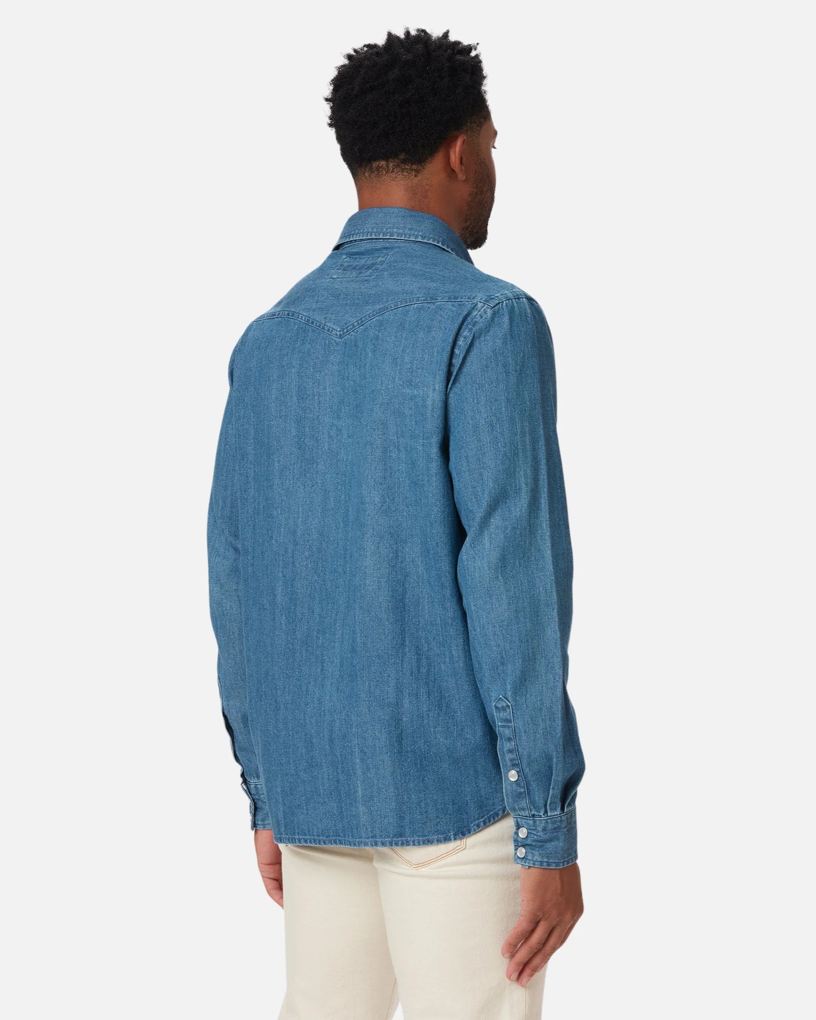 Denim Western Shirt - Medium Wash