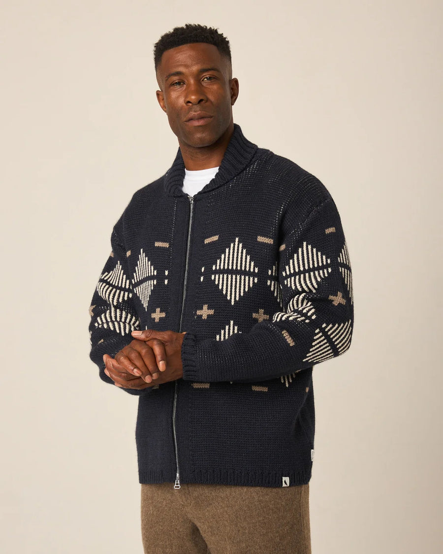 Mountain Zip Cardigan - Navy