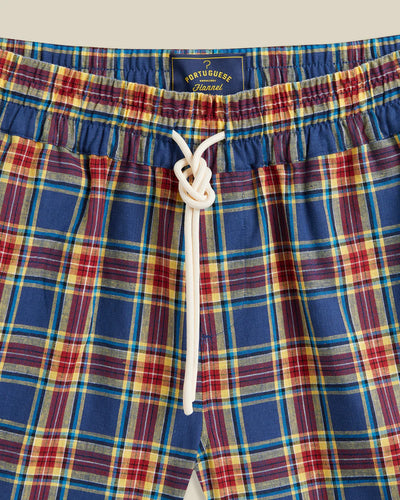 Offa Plaid Linen Shorts - Primary