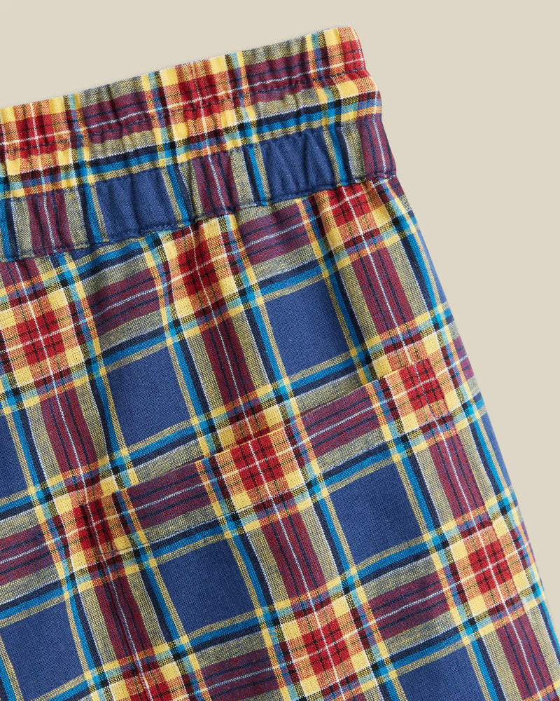 Offa Plaid Linen Shorts - Primary