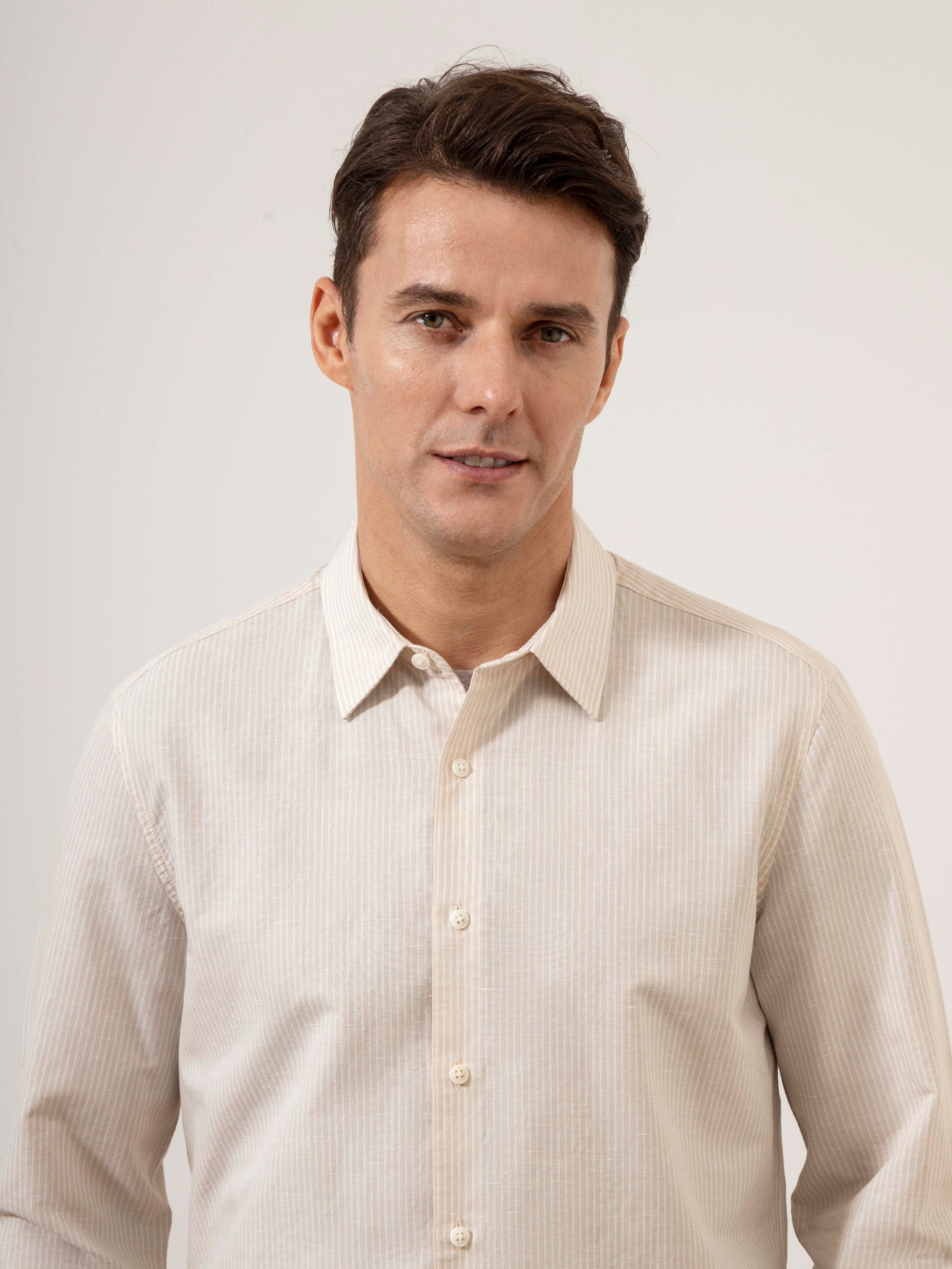 Arik Candy Stripe Shirt - Dusty Pink & Bright White