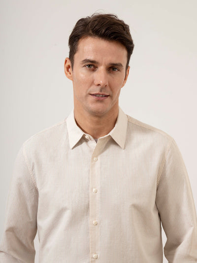 Arik Candy Stripe Shirt - Dusty Pink & Bright White