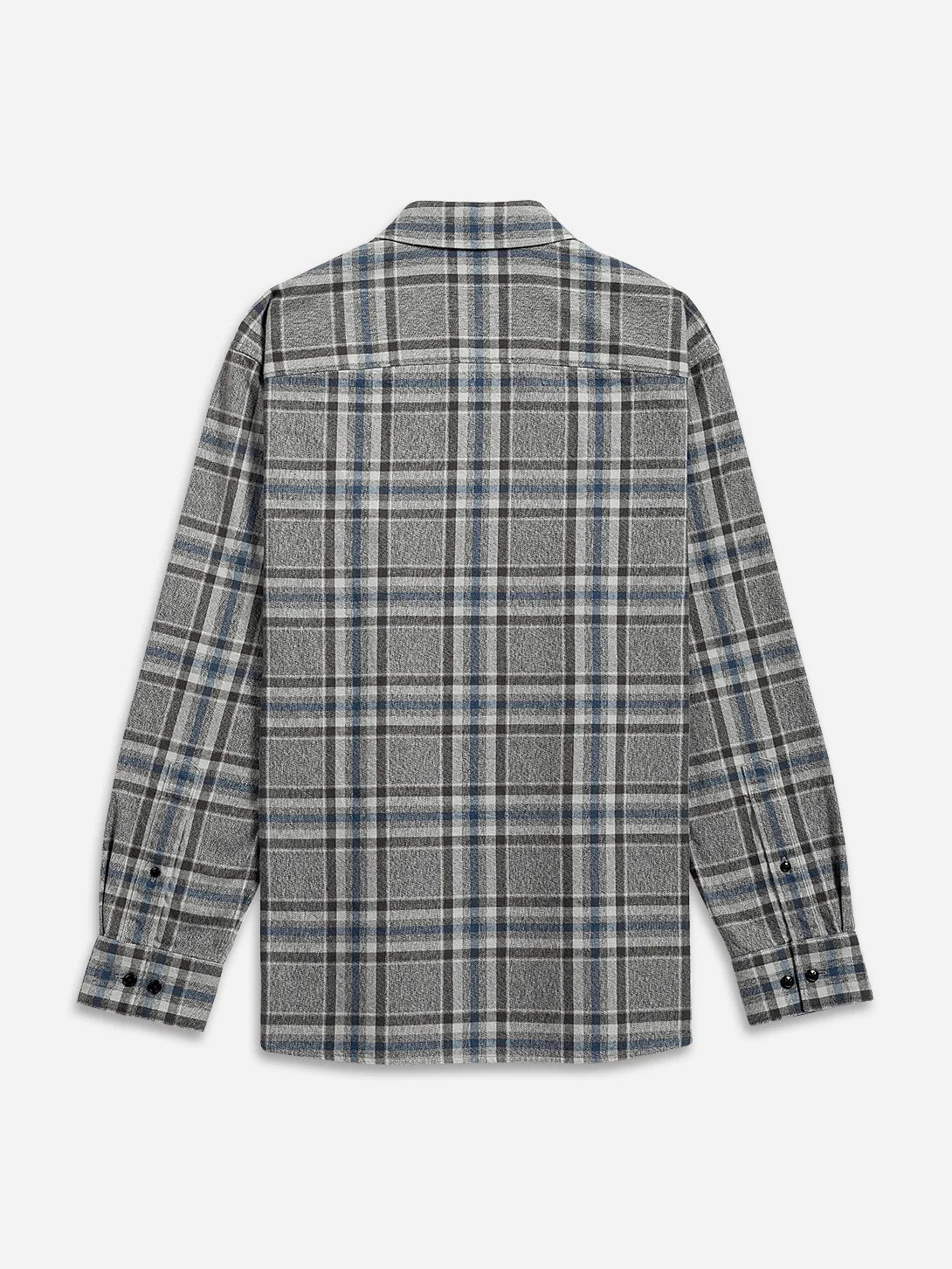 Varick Plaid Flannel Shirt - Charcoal & Dark Blue