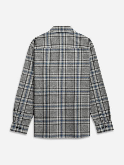 Varick Plaid Flannel Shirt - Charcoal & Dark Blue