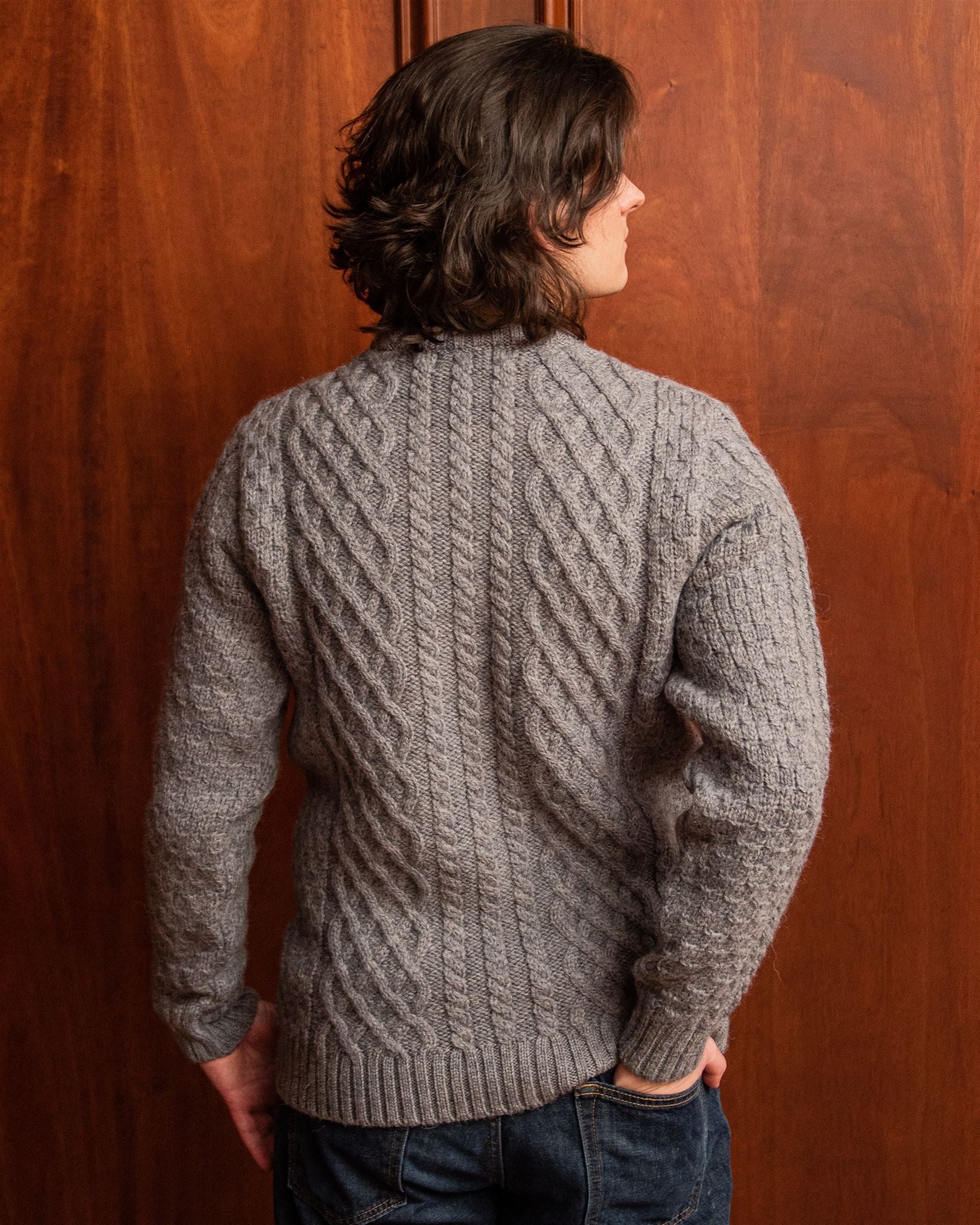 OSU Crew-Neck Fisherman's Sweater - Grey