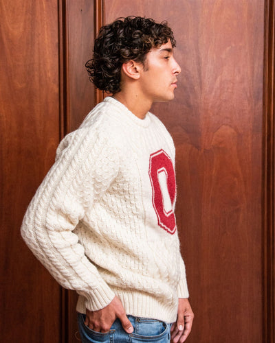 OSU Crew-Neck Fisherman's Sweater - Ecru