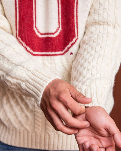 OSU Crew-Neck Fisherman's Sweater - Ecru