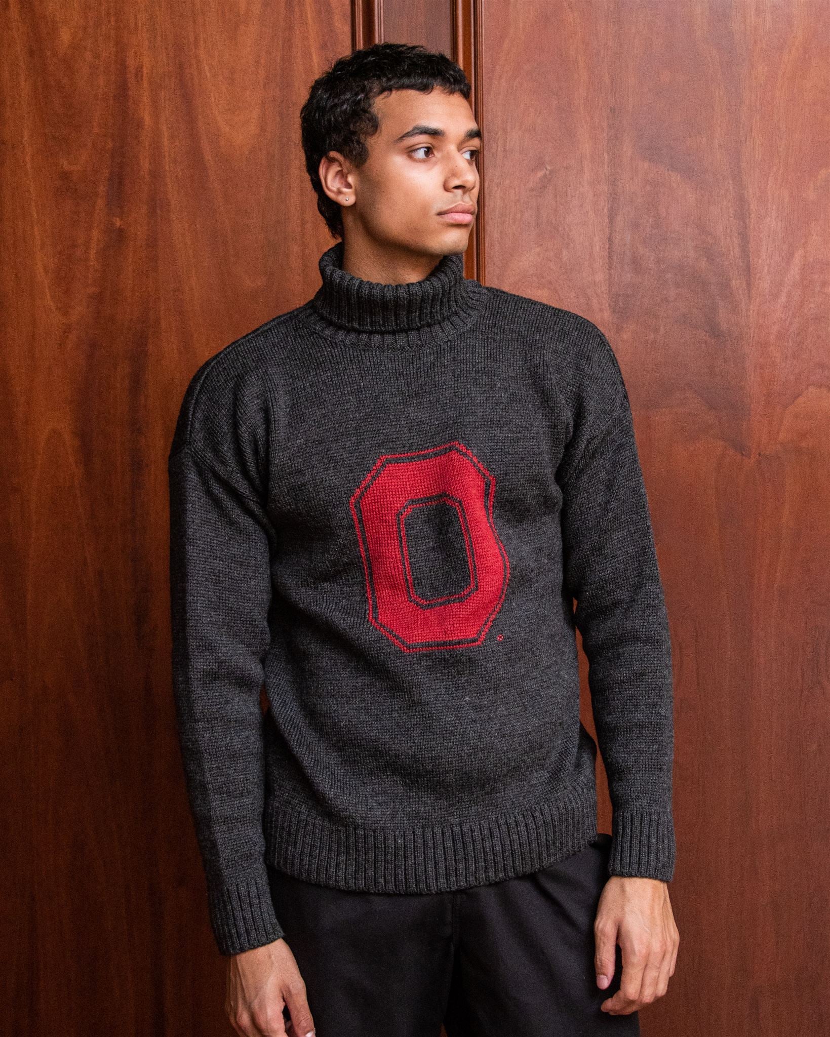 OSU Submariner Roll-Neck Sweater - Charcoal Melange