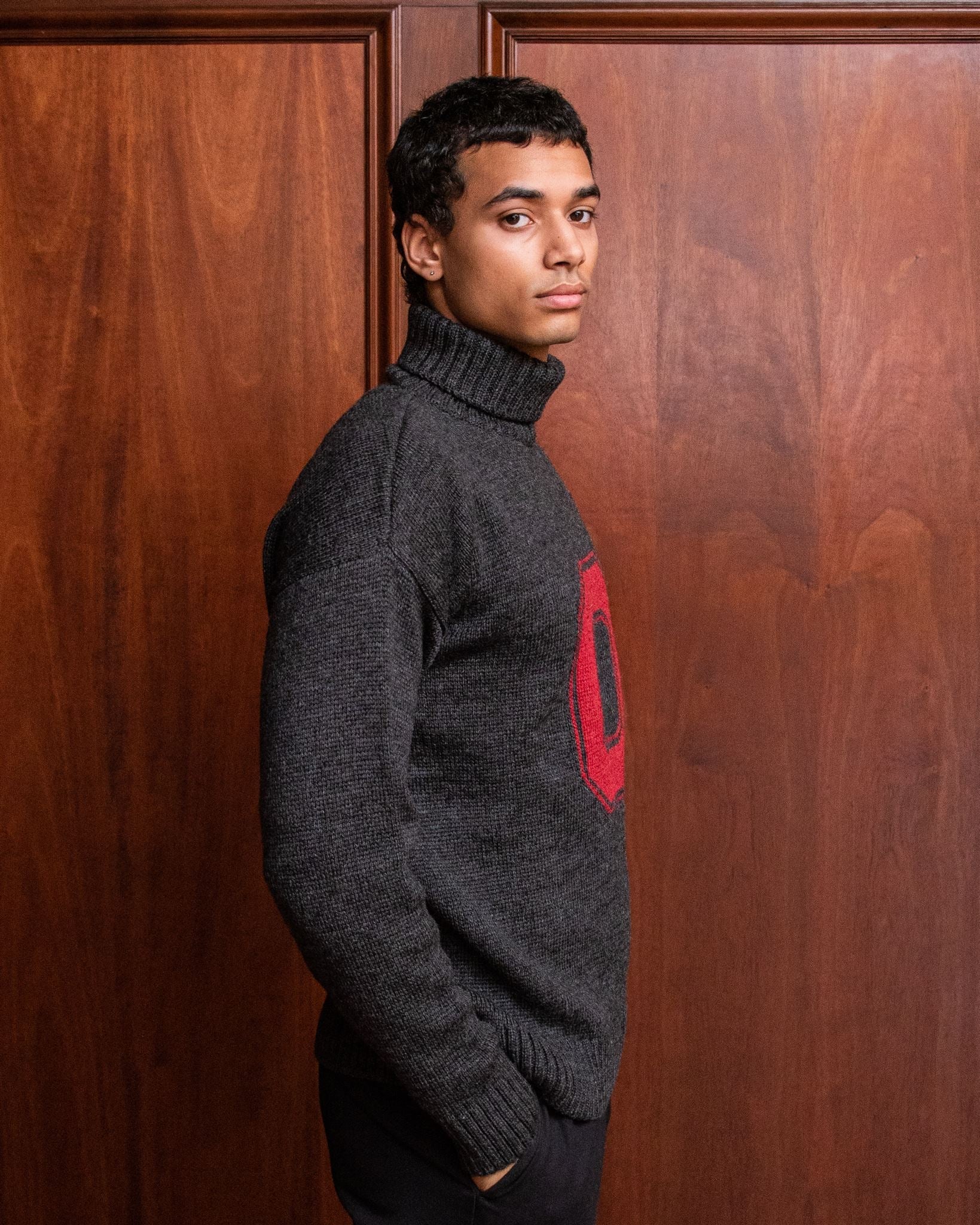 OSU Submariner Roll-Neck Sweater - Charcoal Melange