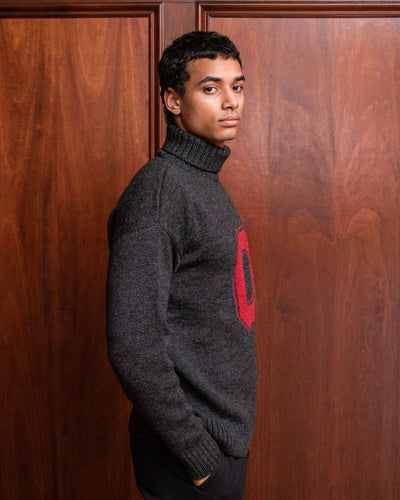 OSU Submariner Roll-Neck Sweater - Charcoal Melange