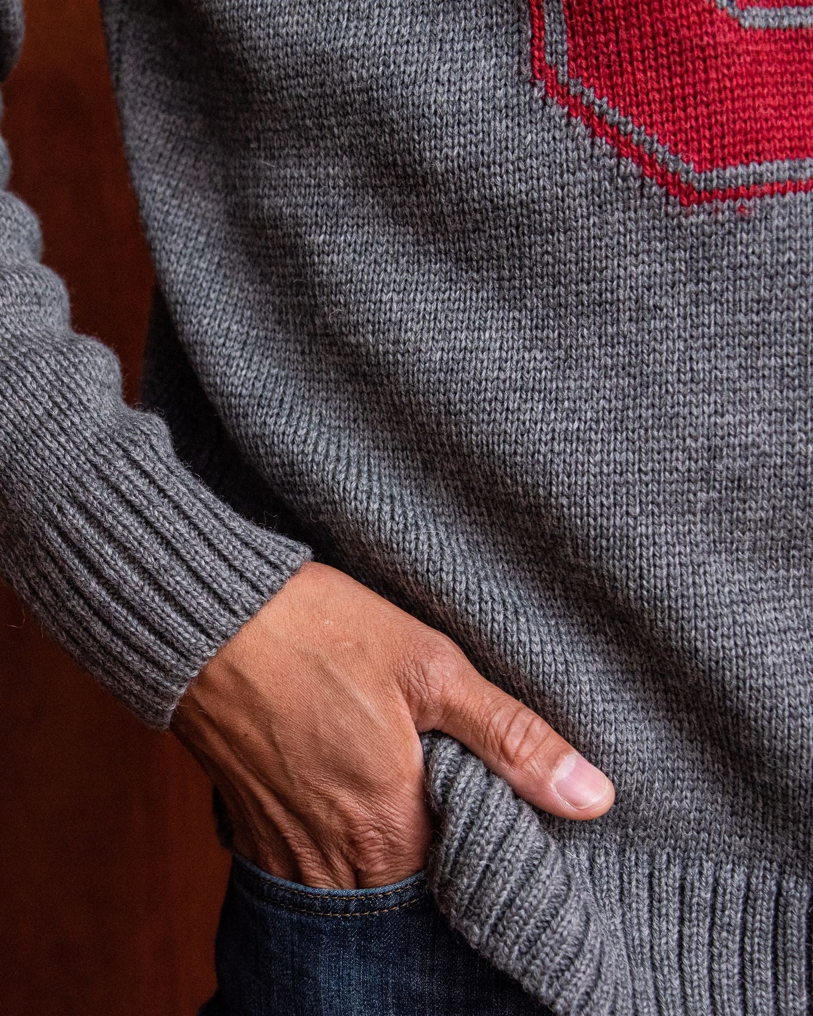 OSU Submariner Roll-Neck Sweater - Grey Melange