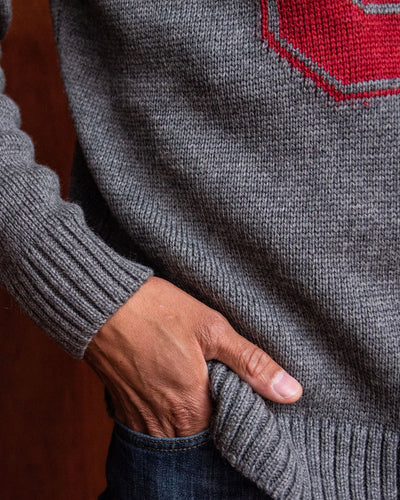 OSU Submariner Roll-Neck Sweater - Grey Melange