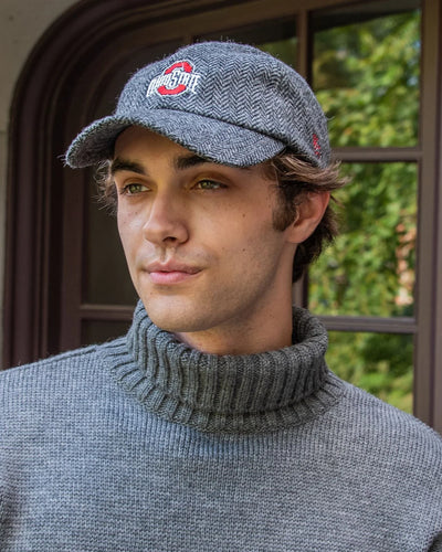 OSU Grey Herringbone Wool Baseball Cap