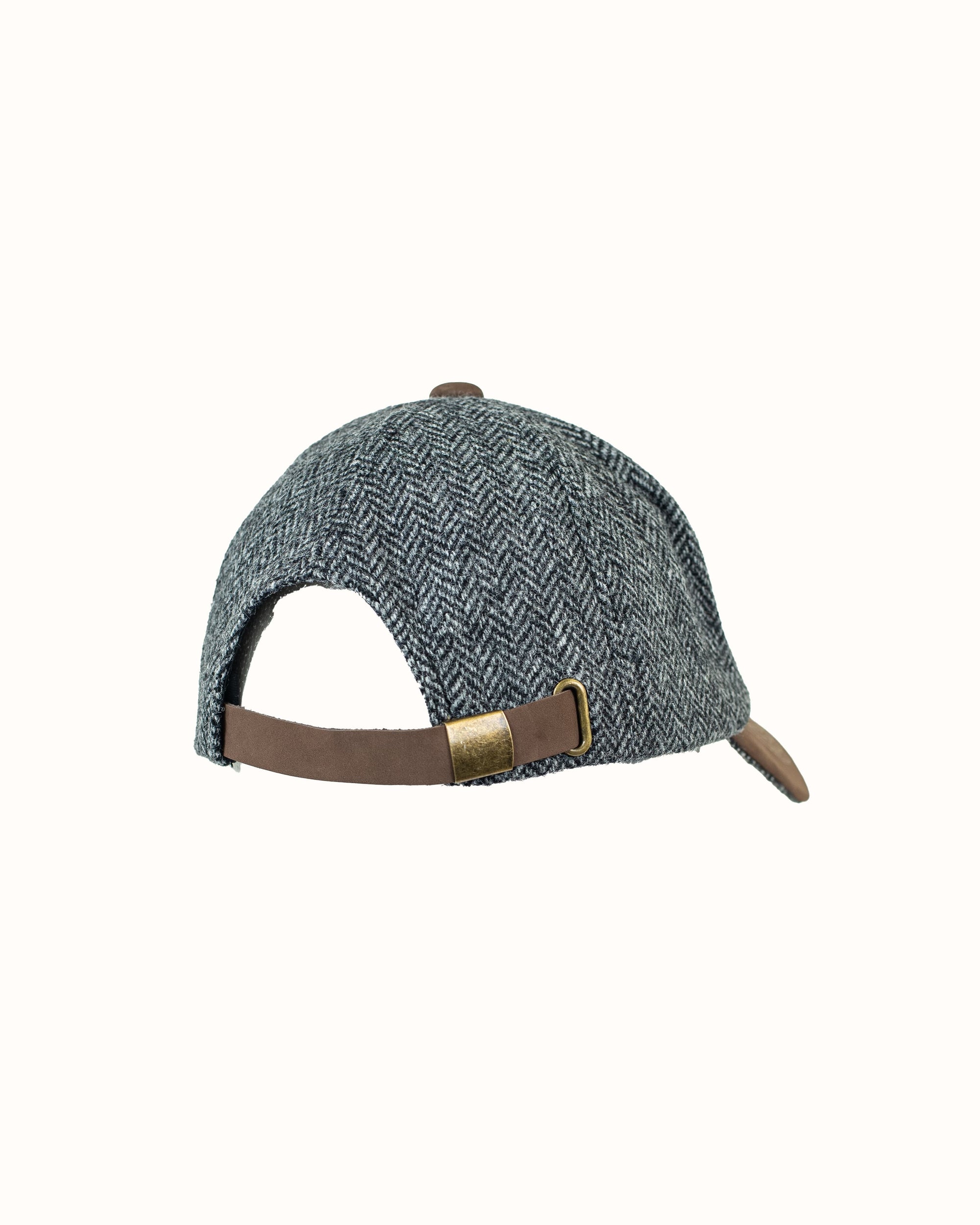 OSU Grey Wool Herringbone Cap w/ Leather Bill - Dull Brown