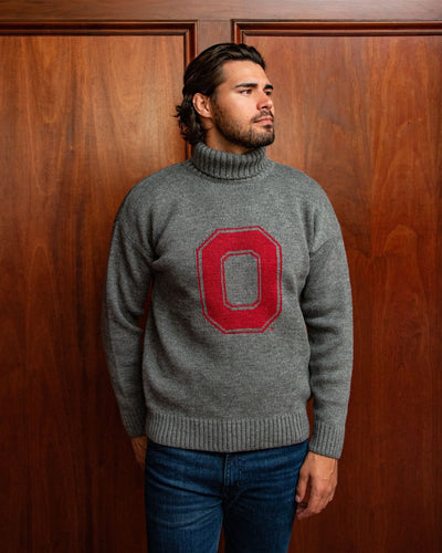 OSU Submariner Roll-Neck Sweater - Grey Melange
