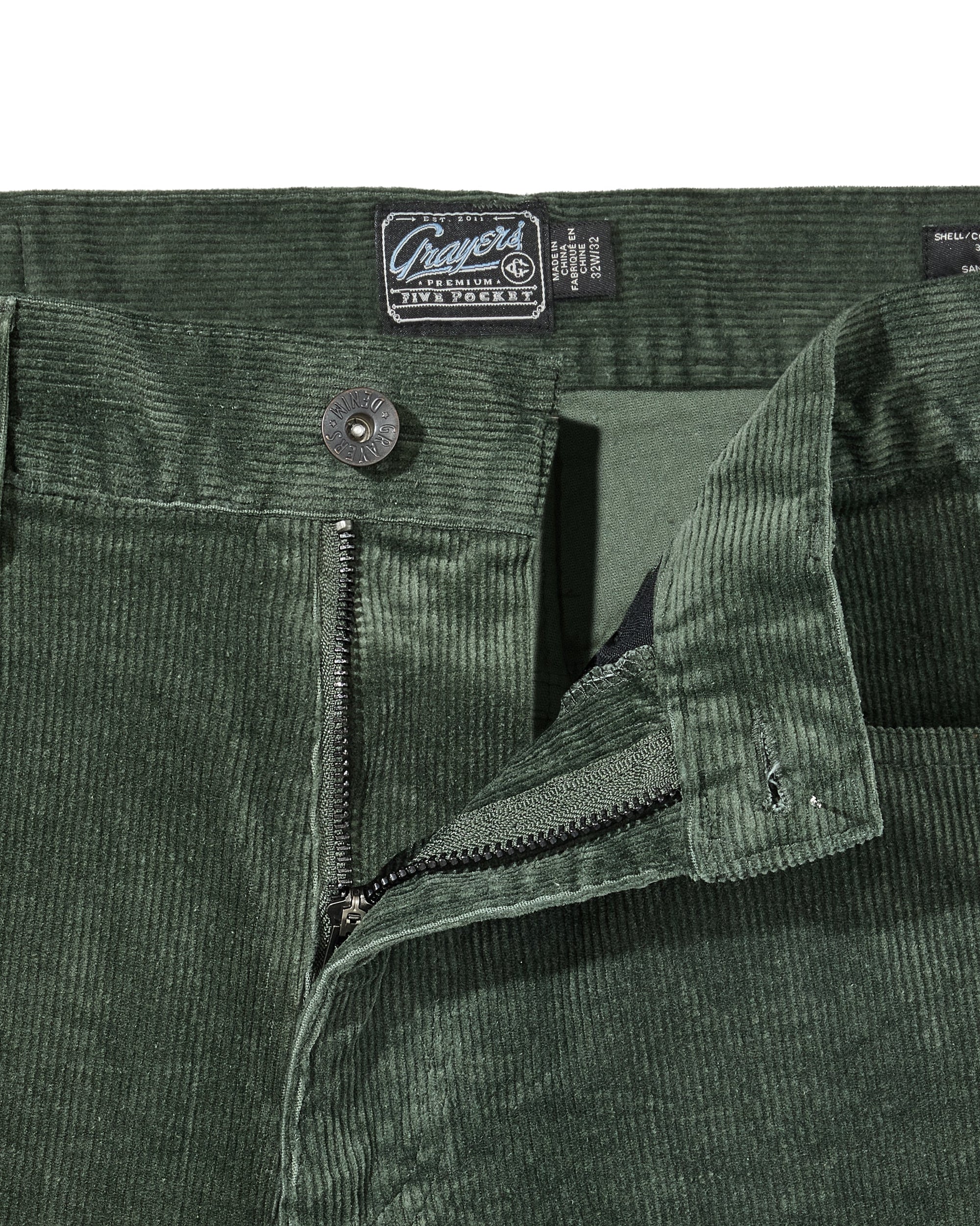 Burlington 5 Pocket Stretch Corduroy - Dusty Olive