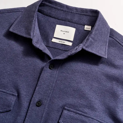 Hemp Cotton Knit Shirt - Short Sleeve - Navy