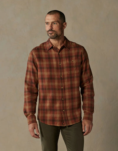 Hudson Double Brushed Plaid Flannel - Maple Glaze