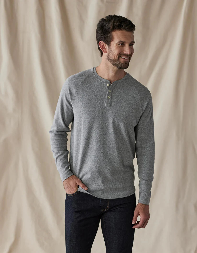 Puremeso Raglan Henley - Athletic Grey