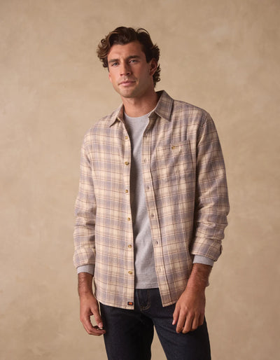 Hudson Double Brushed Flannel - Cream Plaid