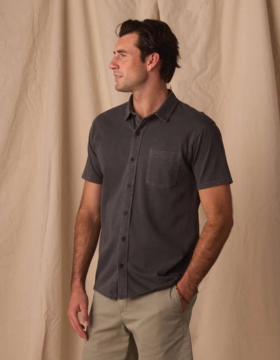 Jersey Short Sleeve Button Up - Shadow