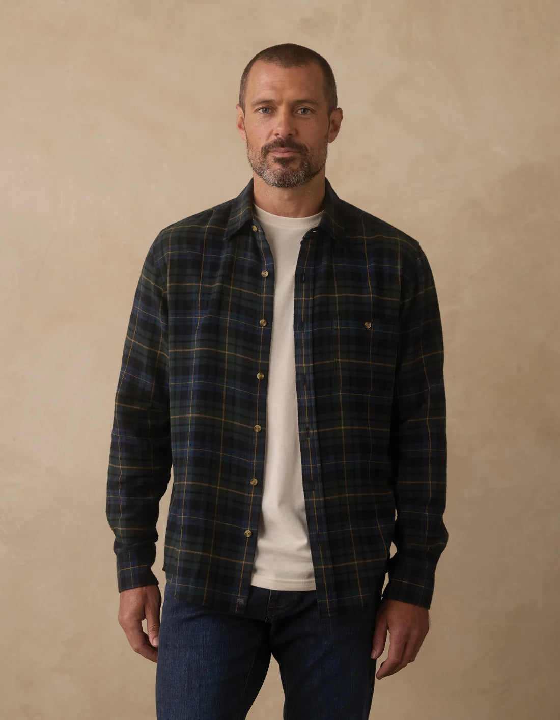 Hudson Double Brushed Flannel - Clover Plaid
