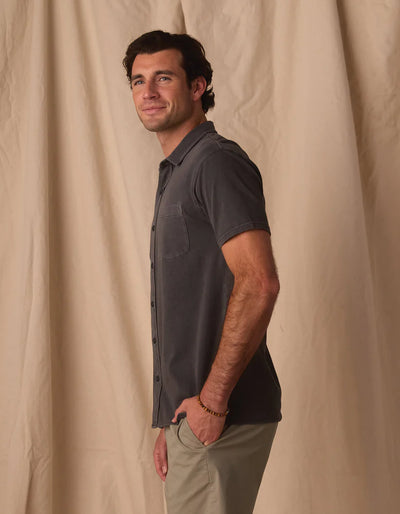 Jersey Short Sleeve Button Up - Shadow