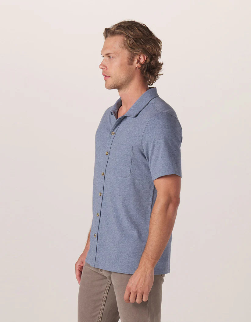 Puremeso Short Sleeve Weekend Button Down - Lake Blue