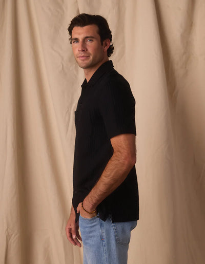 Knit Getaway Short Sleeve Button Down - Black