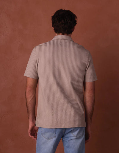 Knit Getaway Short Sleeve Button Down - Taupe