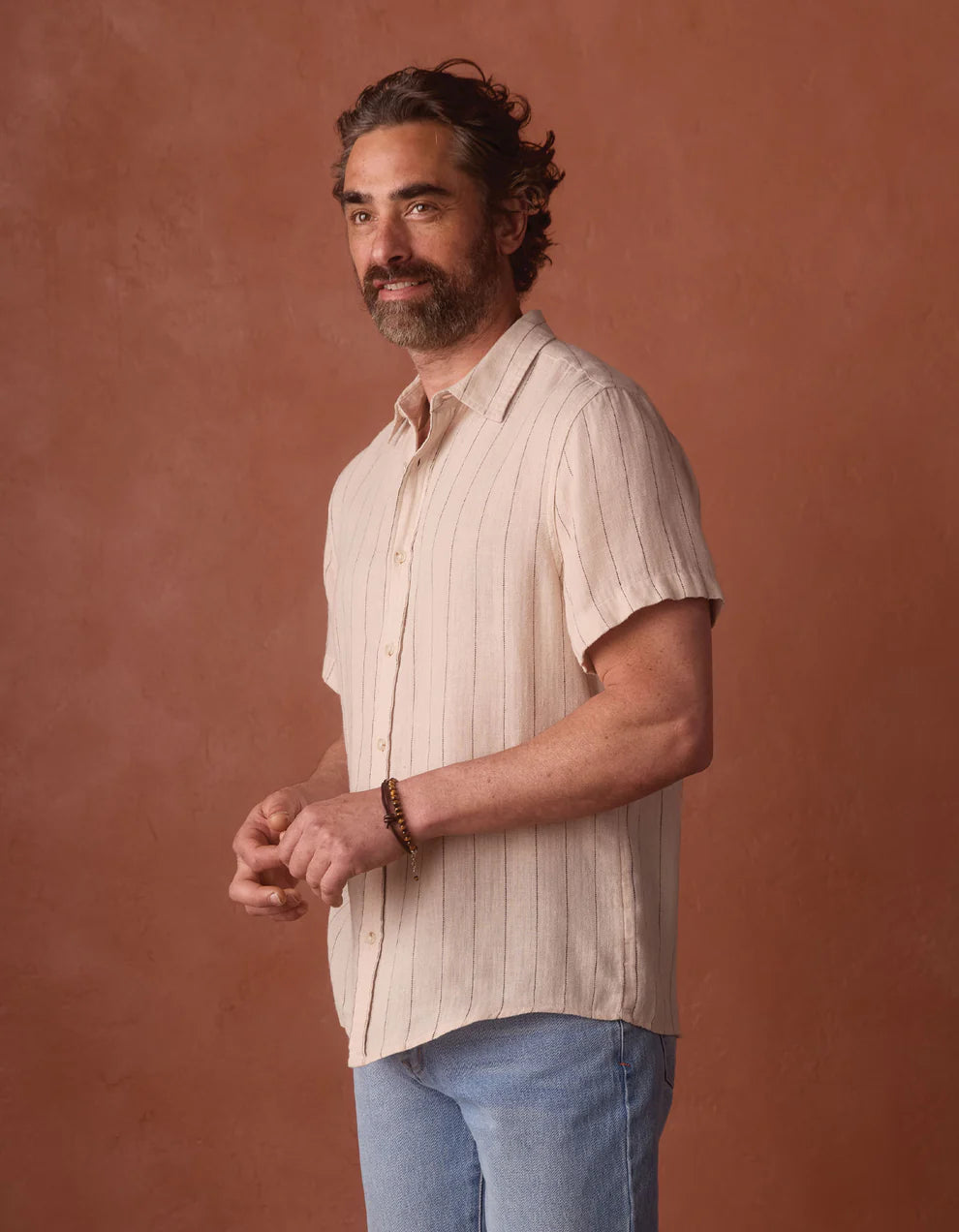 Freshwater Short Sleeve Button Down - Barolo Stripe
