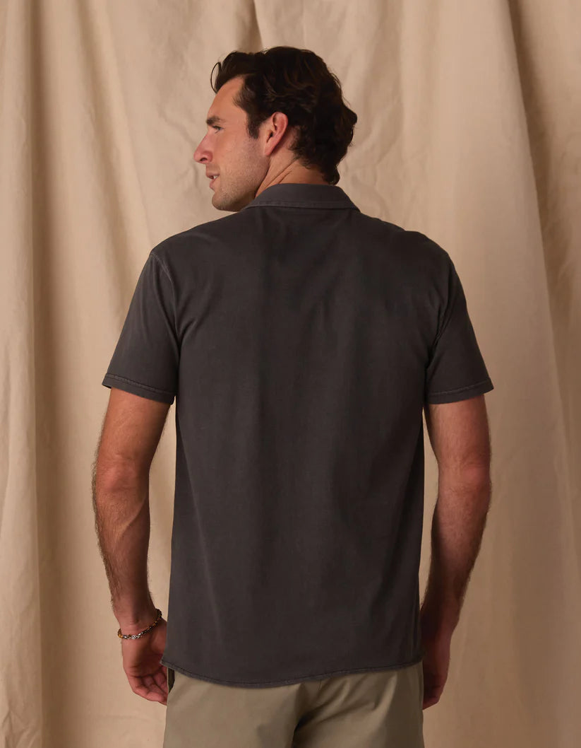 Jersey Short Sleeve Button Up - Shadow