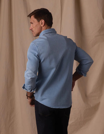 Comfort Terry Jean Shacket - Light Wash