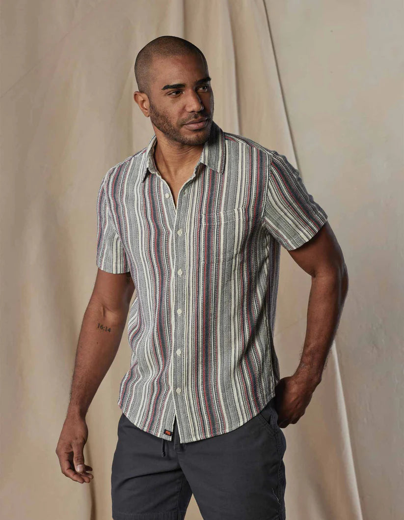 Freshwater Short Sleeve Button Down - Americana Stripe