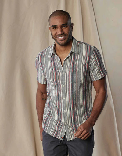 Freshwater Short Sleeve Button Down - Americana Stripe