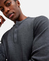 Waffle Henley - Black Heather