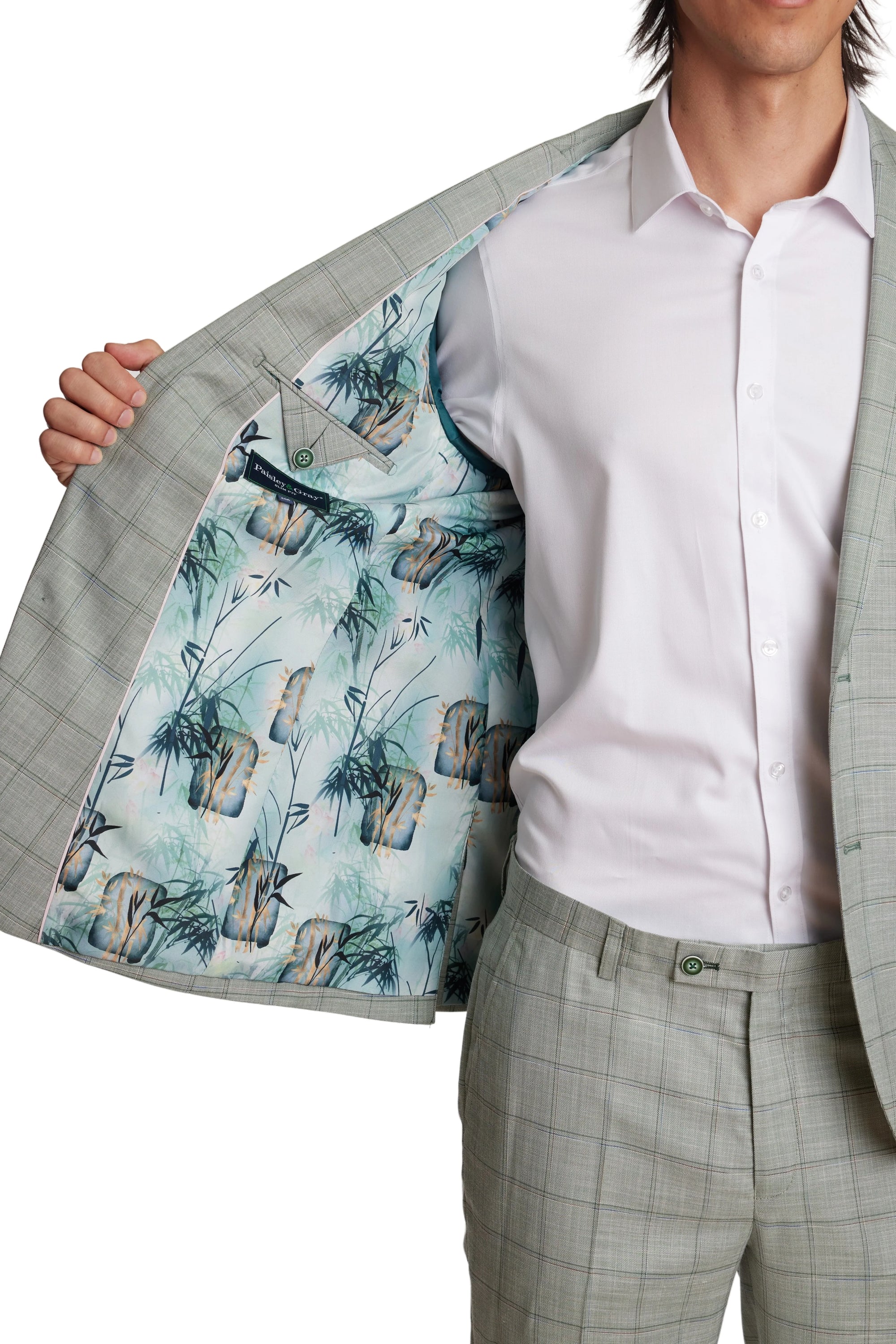 Ashton Peak Jacket - Slim - Green Double Check