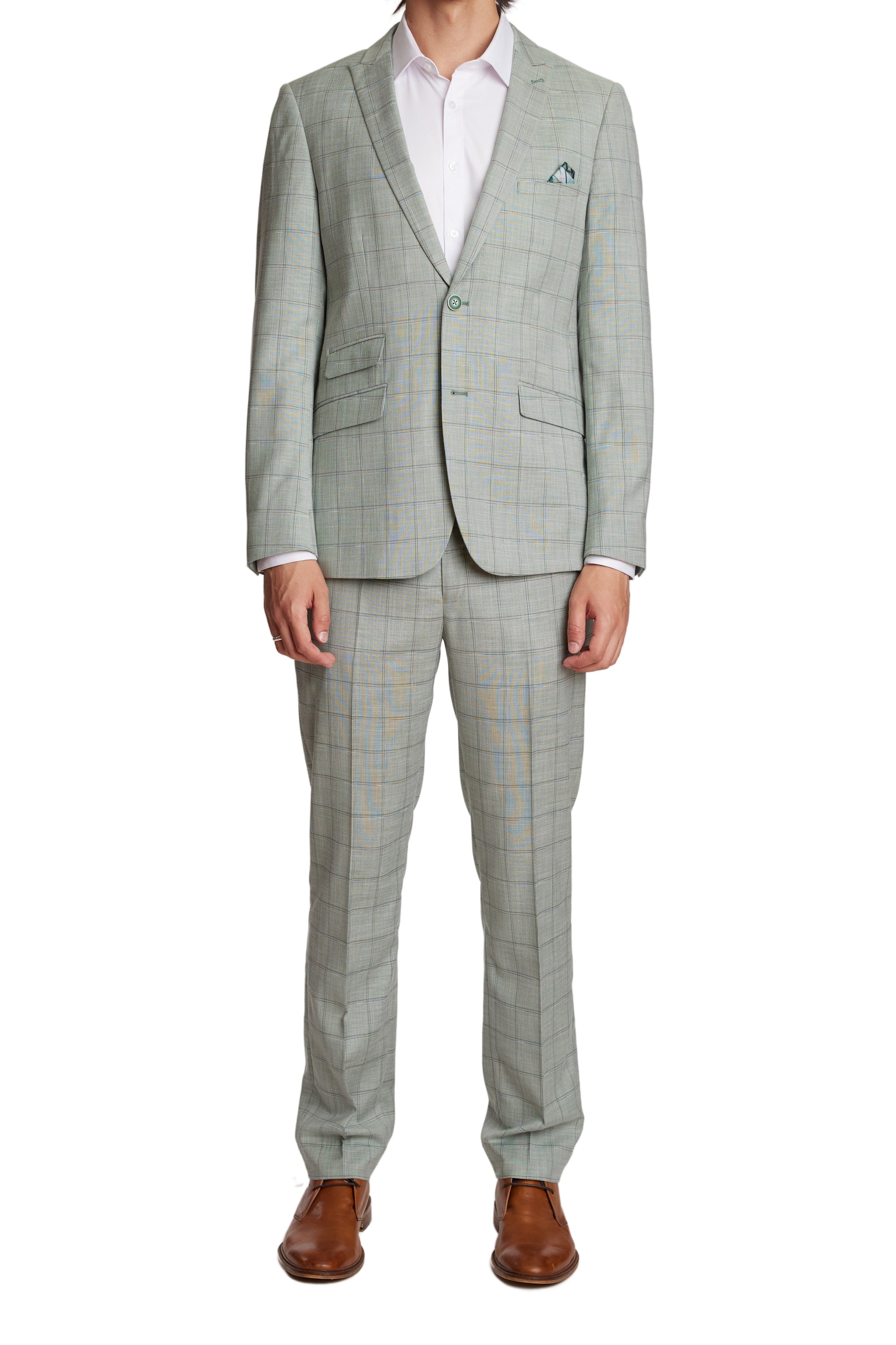 Ashton Peak Jacket - Slim - Green Double Check