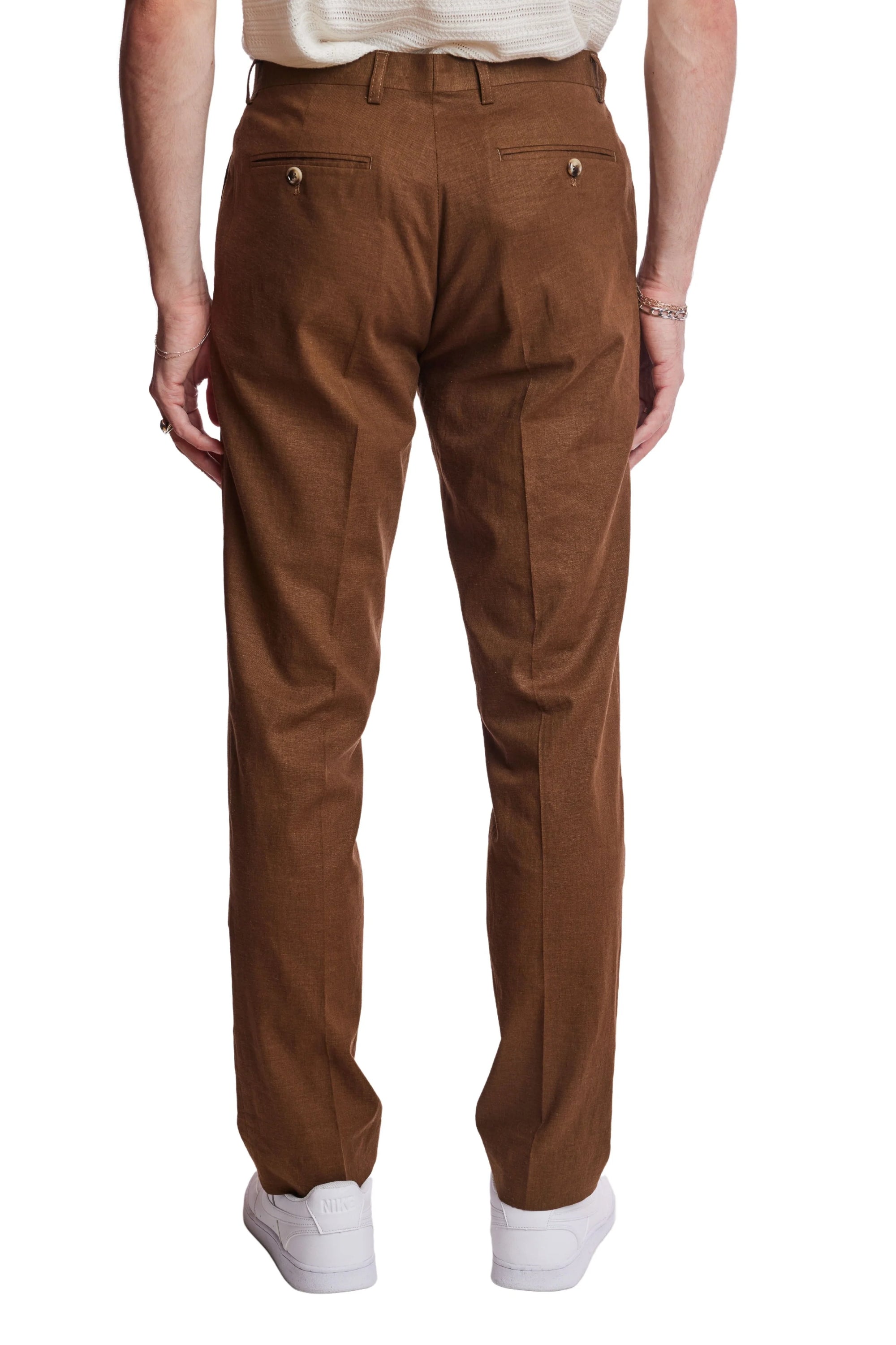 Downing Slim Pants - Brown Linen