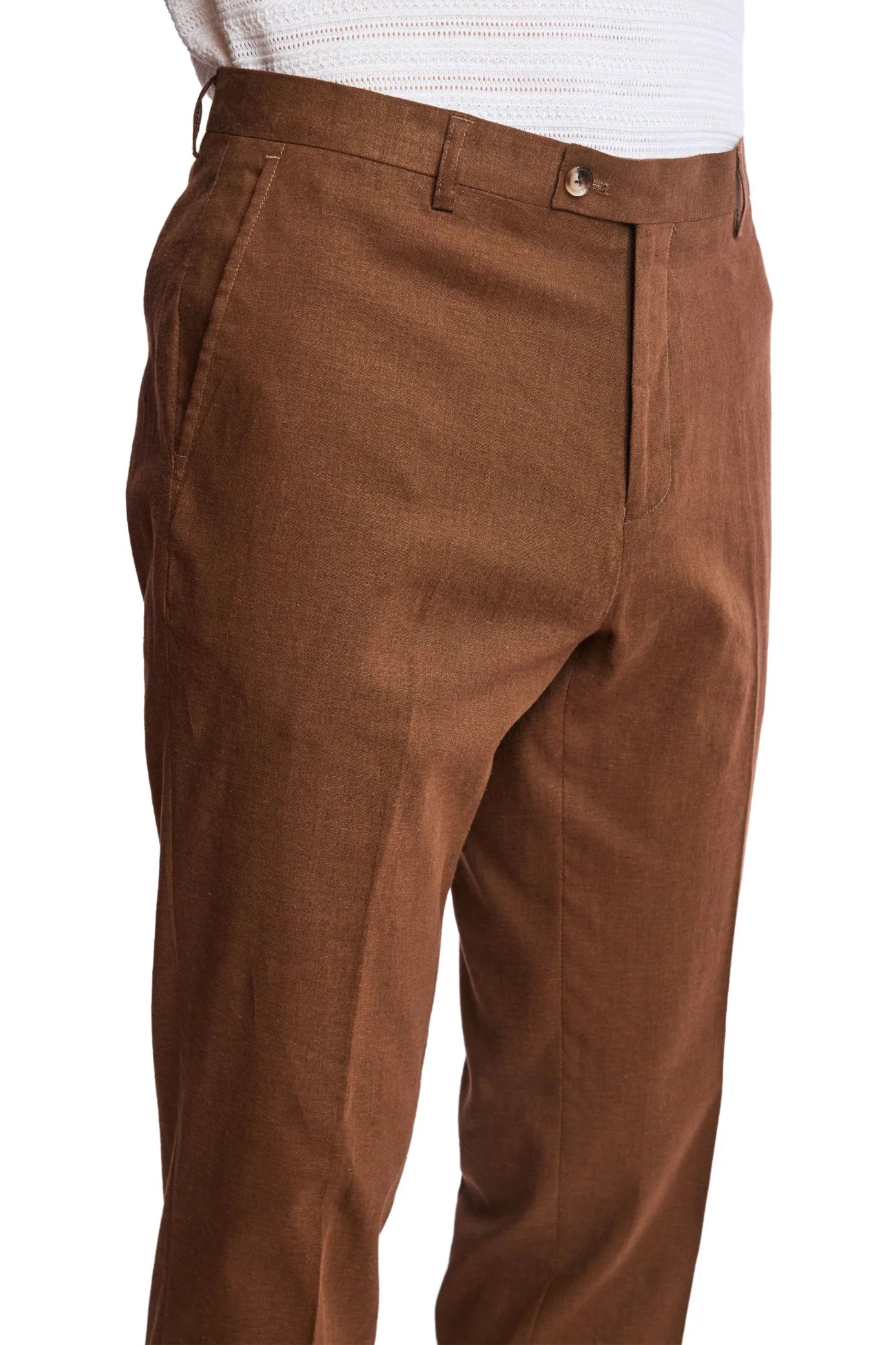 Downing Slim Pants - Brown Linen