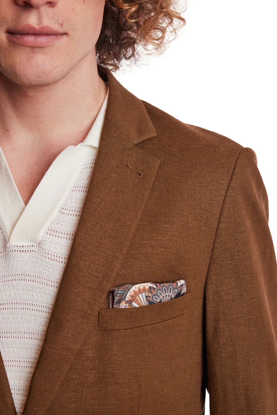 Dover Notch Slim Jacket - Brown Linen