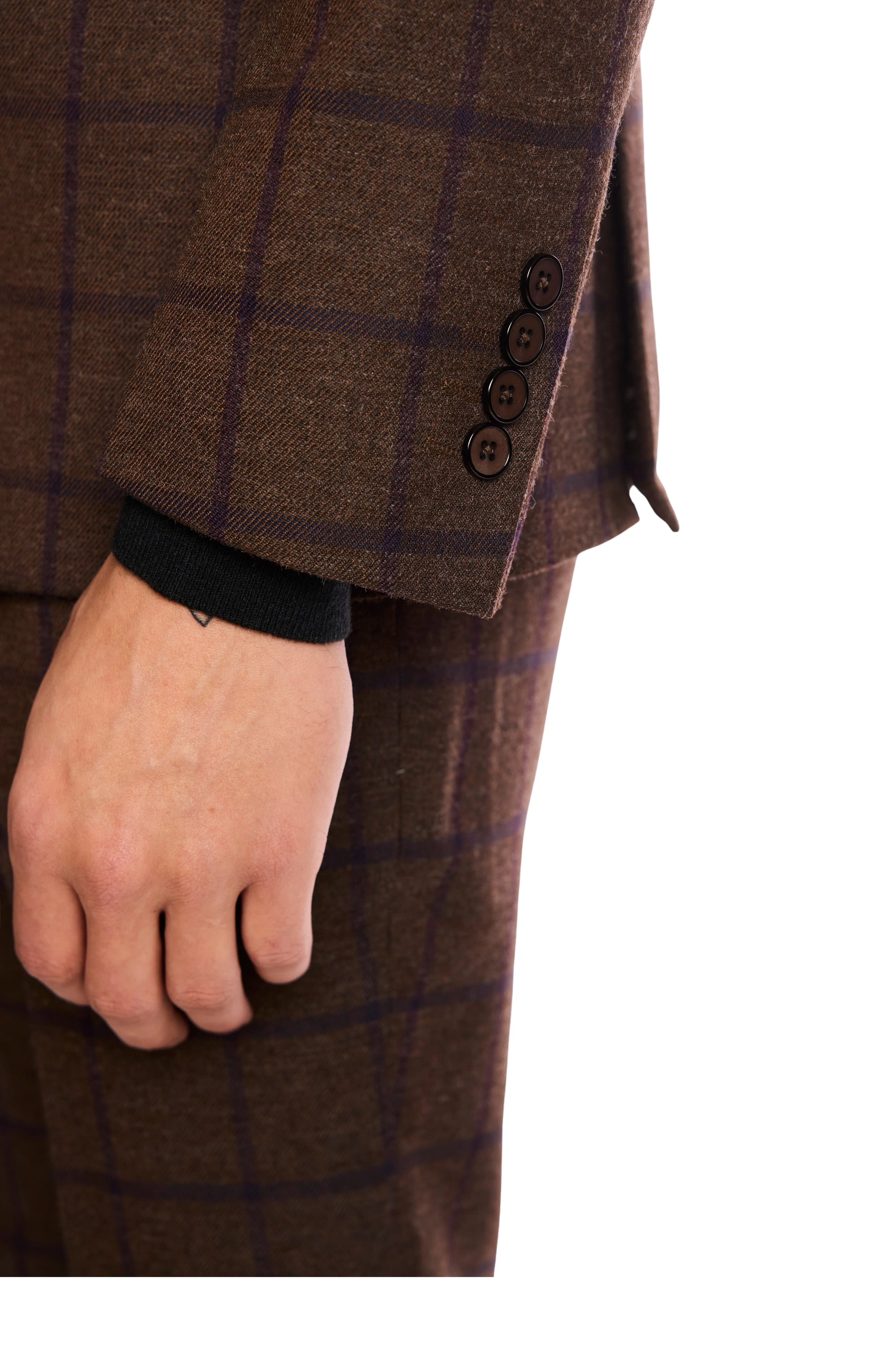 Ashton Peak Jacket - Slim - Brown & Violet Windowpane