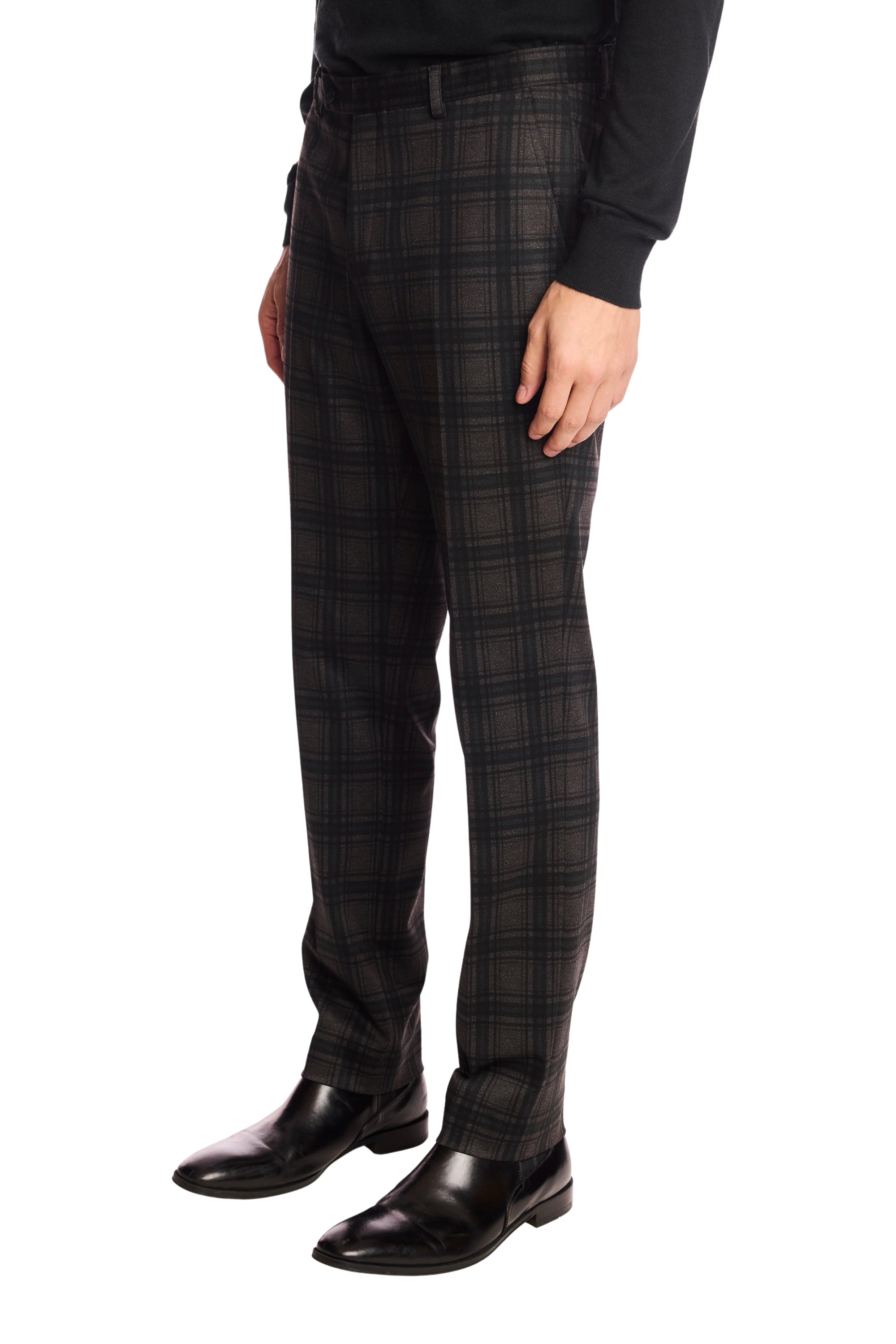 Downing Pants - Green Charcoal Plaid