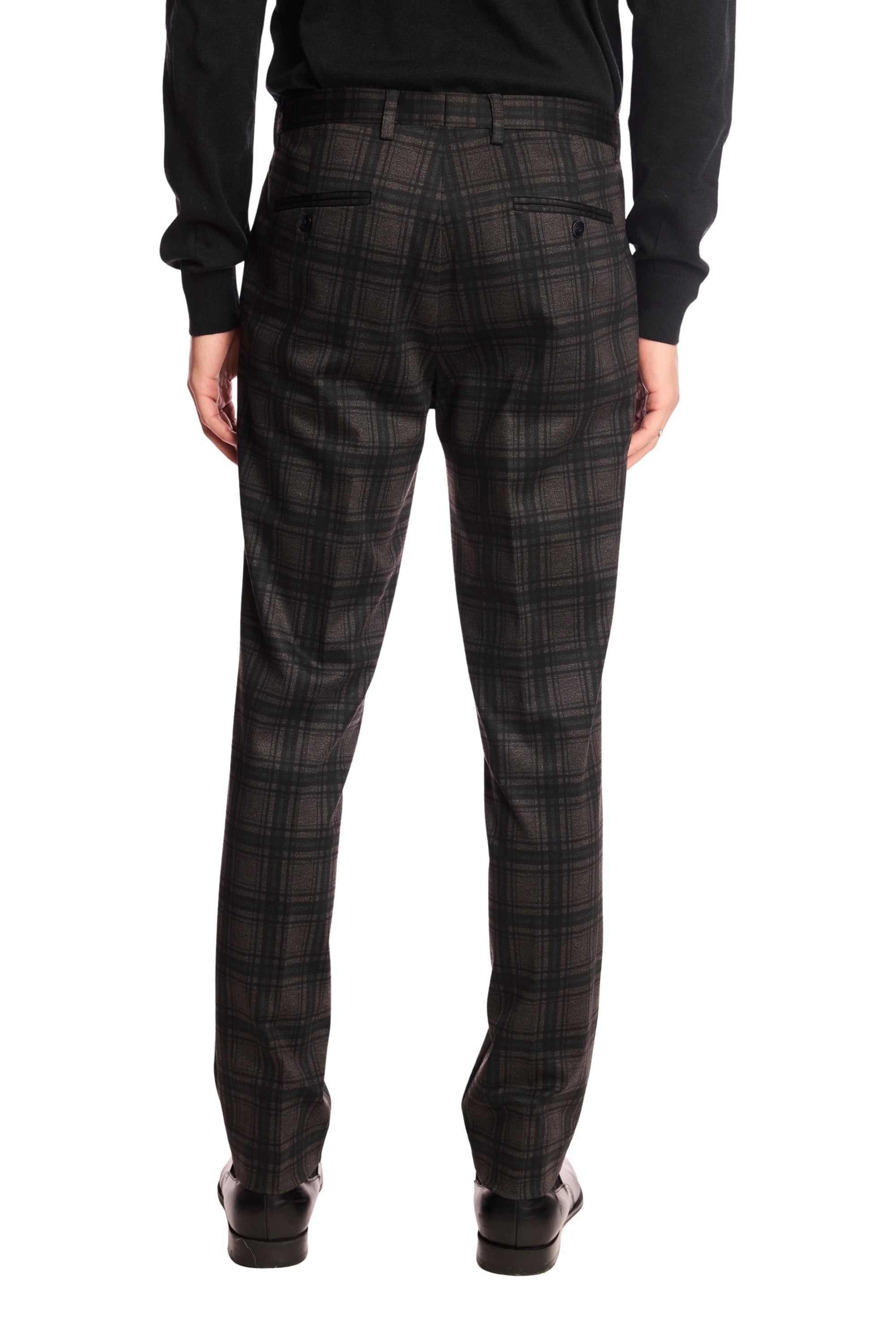 Downing Pants - Green Charcoal Plaid
