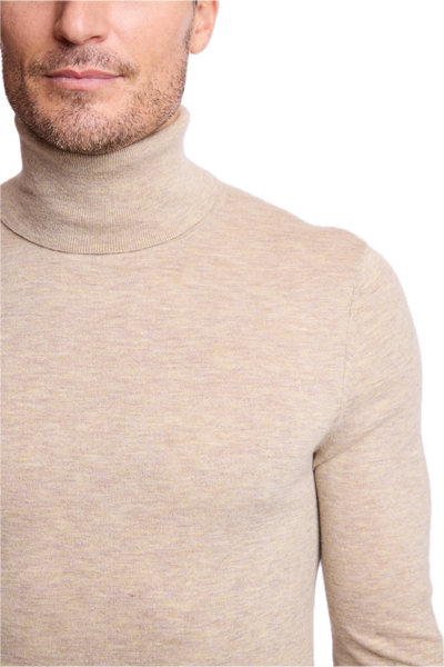 Fine Gauge Turtleneck - British Beige