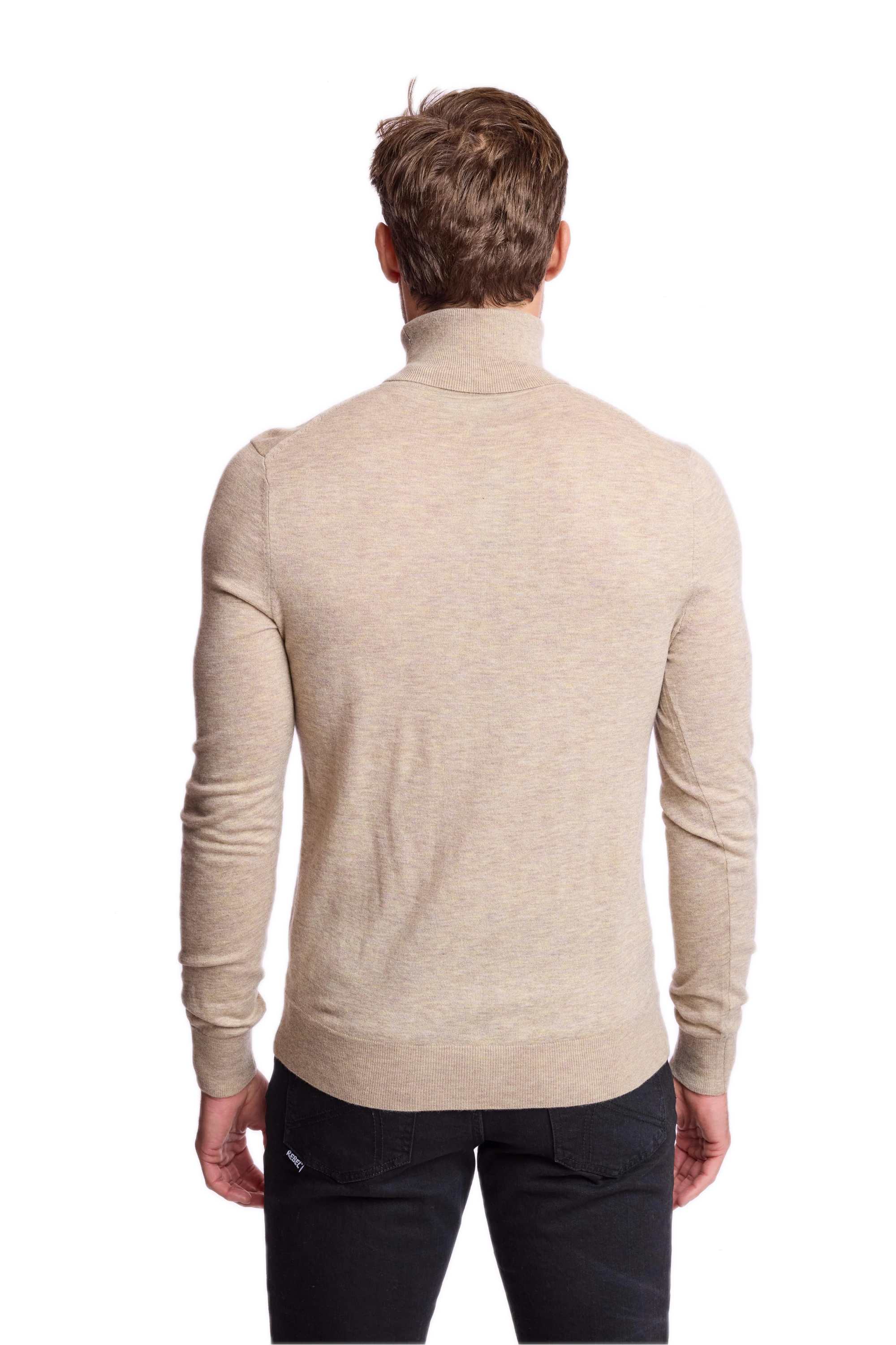 Fine Gauge Turtleneck - British Beige